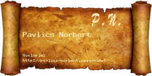Pavlics Norbert névjegykártya